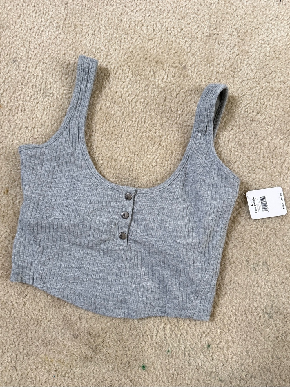 NWT Free People Heather Grey Cropped Top